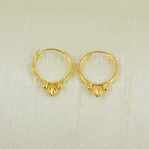 18k karat 18k gold bali Small hoop earrings