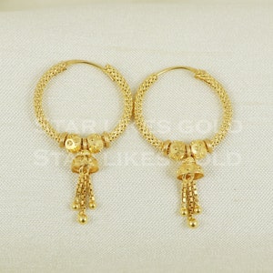 18 karat 18k gold bali hoop earrings jewelry