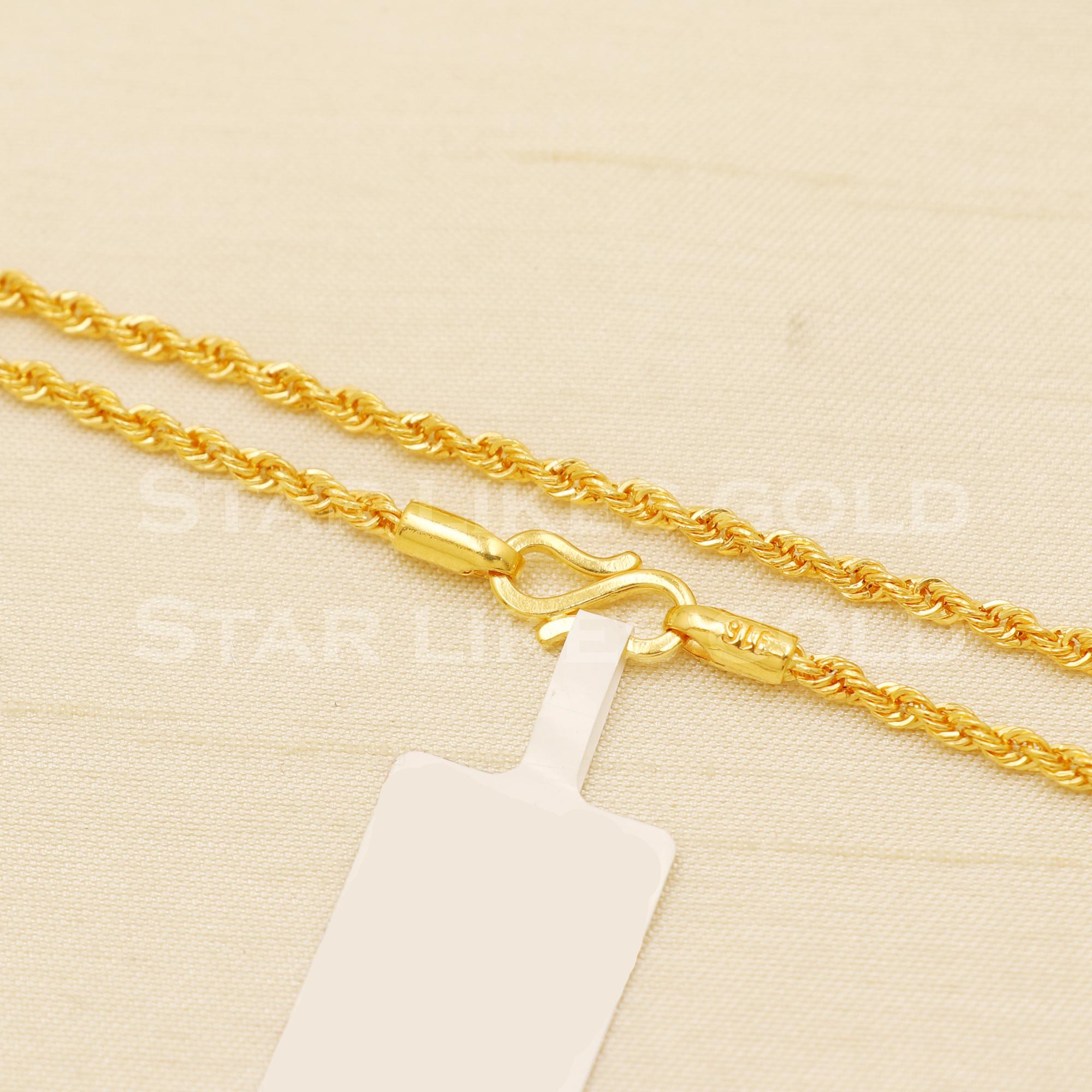 916刻印入りゴールドチェーン ツイストロープリンクネックレス 22K 