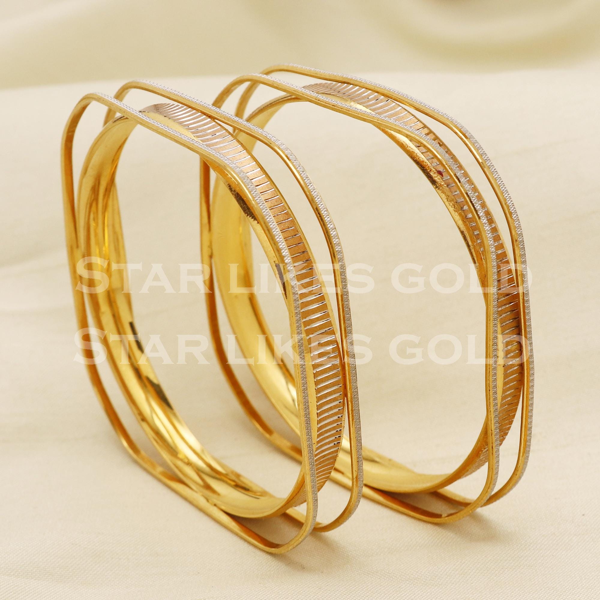 22 Karat 22k Gold Handmade Bangle Bracelet Pair Jewelry, PR1481 - Etsy