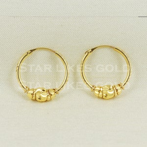 18 karat 18k gold bali hoop earrings jewelry