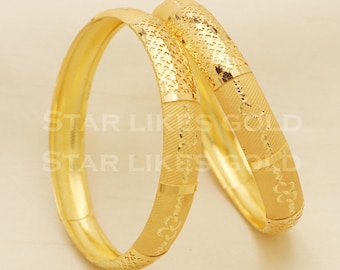 Handmade 22k 22 Karat Gold Indian Vintage Antique Style Bangles