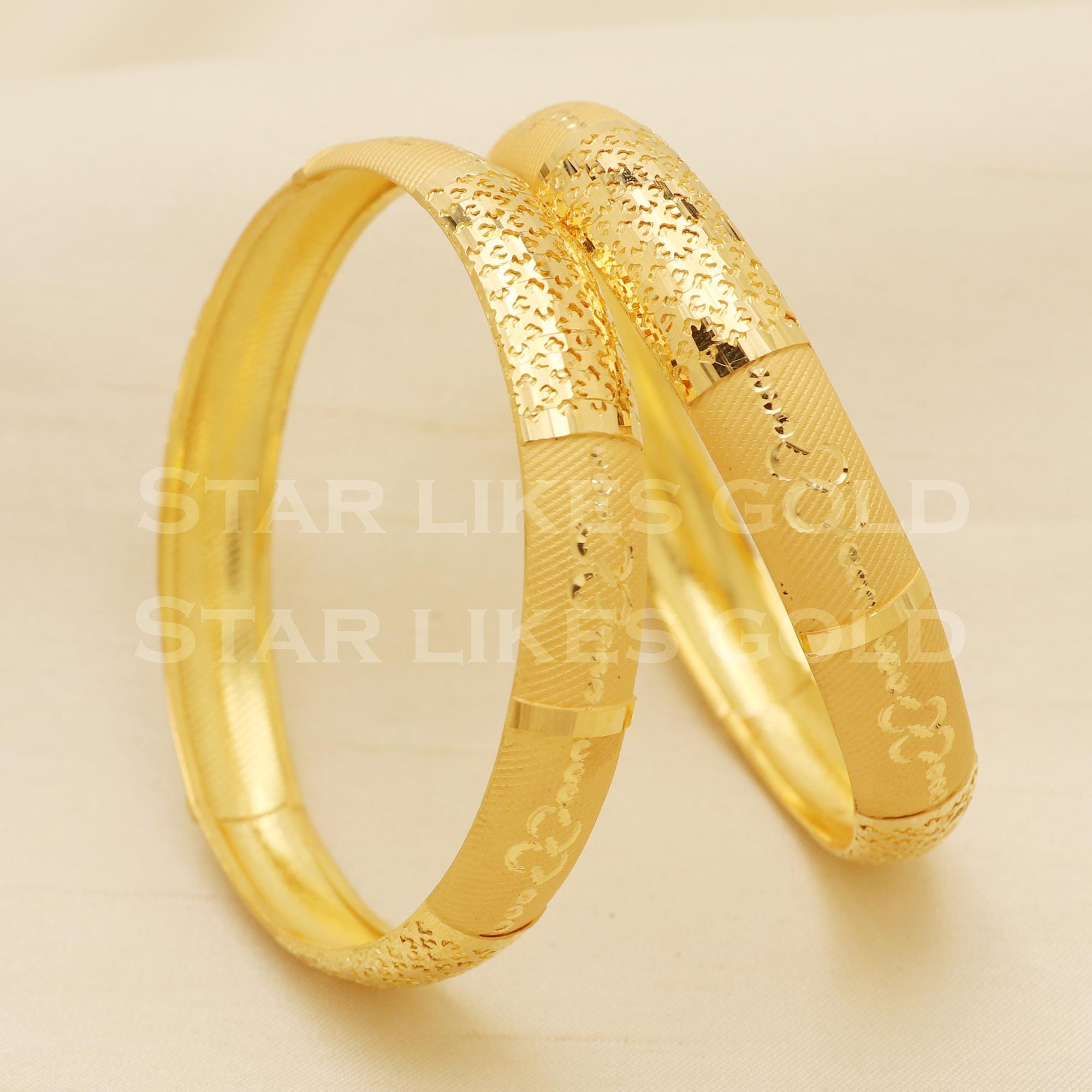 22k Gold Bangle Hallmark Certified Jewelry, Handmade 22 Karat Gold