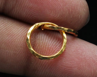 Small 22k Bali Hoop Earrings, Handmade 22k huggie earrings hoop indian jewelry, 22kt gold hoop, 22k hoops