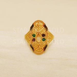 Handcrafted 22k Pure Gold handmade Rings - Unique Artisan Jewelry, 22k Jewelry, Designer Gold Ring, Hallmarked, OS1756
