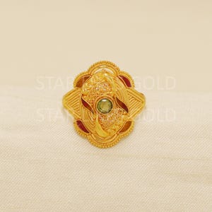 Handcrafted 22k Pure Gold handmade Rings - Unique Artisan Jewelry, 22k Jewelry, Designer Gold Ring, Hallmarked, OS1753