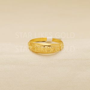 Handcrafted 22k Pure Gold handmade Rings - Unique Artisan Jewelry, 22k Jewelry, Designer Gold Ring, Hallmarked, OS1748