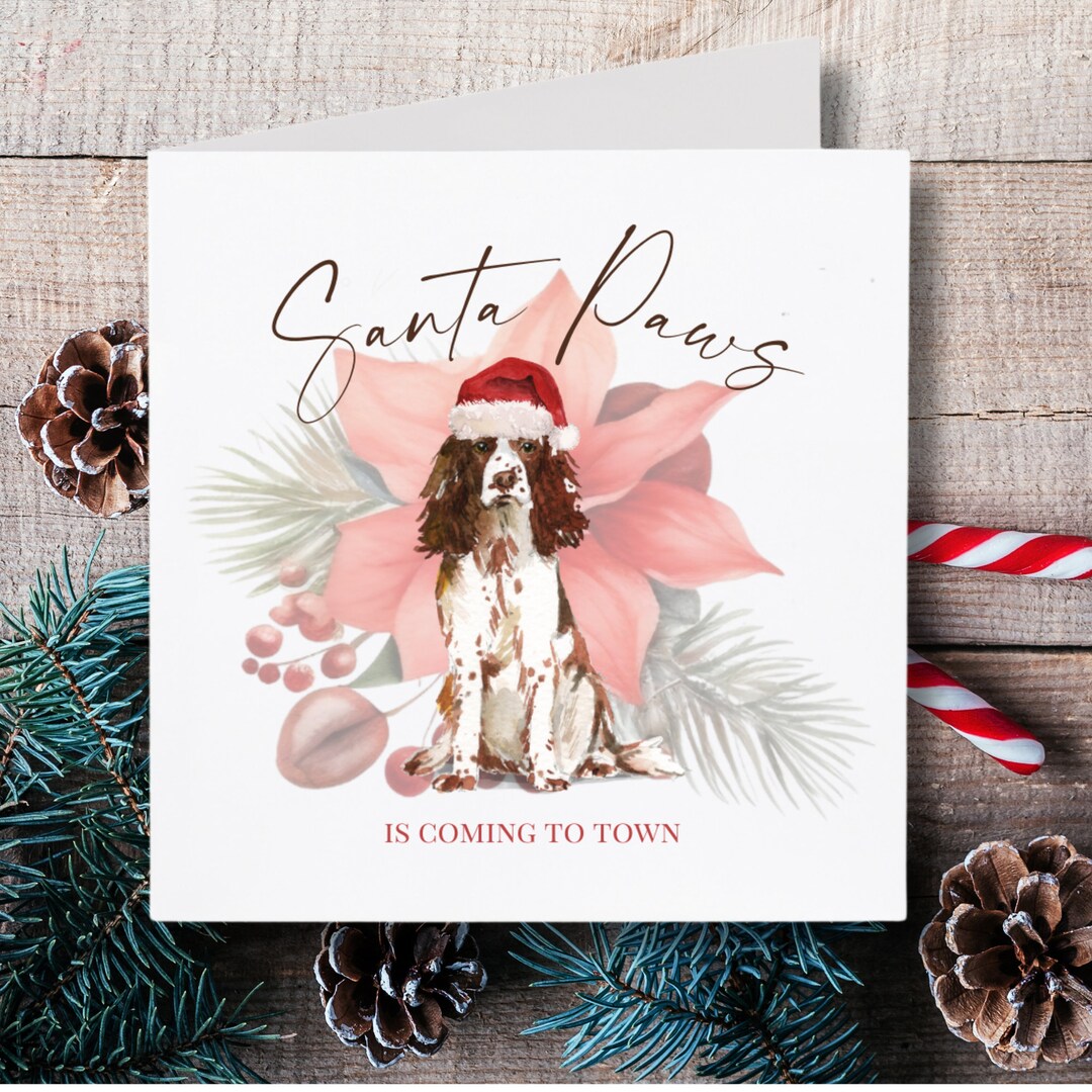 Santa Paws is Coming to Town Dog Themed Christmas Cards Etsy UK