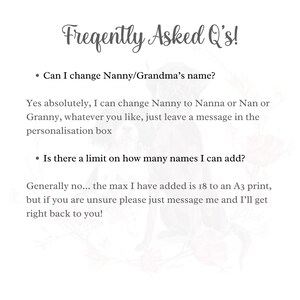 Customised Birth Flower Print, Grandma's Garden Print, Grandparent Ideas, Personalised Gift, Love Grows Here, Digital or Physical Available bild 8