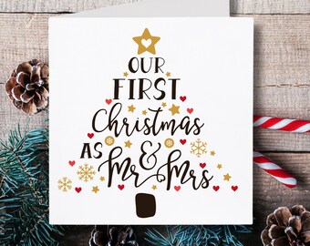 First Christmas As Mr & Mrs Card, First Married Christmas Card, Our First Christmas Together, Newlywed Christmas Card, Husband Wife Christma