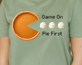 Pastel de calabaza de Pacman PNG: Gráfico divertido de Acción de Gracias (Descarga digital)
