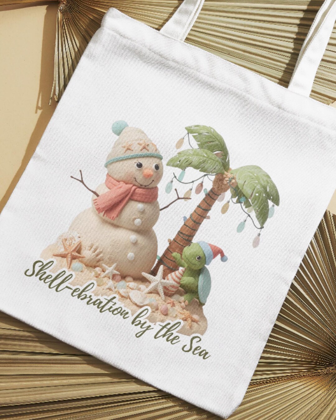 Sand Snowman & Sea Turtle PNG • Coastal Christmas Clipart • Palm Tree ...