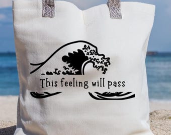 波のPNG画像「この気持ちは過ぎ去る」、海のメンタルヘルスデザイン、不安サポートの引用、海岸の穏やかな美学、印刷可能なダウンロードファイル