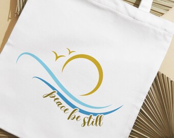 Peace Be Still PNG for your Summer Fun | Coastal Christian Shirt Design | Ocean Faith Sublimation Download