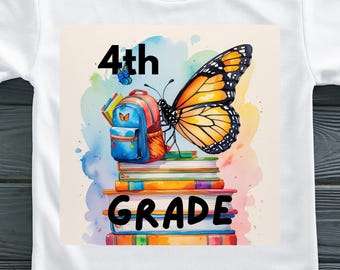 4th Grade PNG, Back to School PNG (Digital Download)