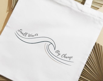 Kleine Wellen, große Veränderung PNG - Minimal Wave Line Art Shirt Design - Ocean Conservation Sommer Grafik - Digital Download