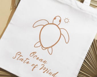 Ocean State of Mind Linie Zeichnung Schildkröte PNG - Einfaches Sommer Urlaub Shirt Design - Minimalistische Strand Lifestyle Grafik