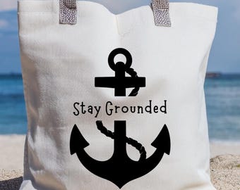 Ancre PNG « Restez à la terre », citation sur la santé mentale côtière, conception d'autosoins de l'océan, affirmation de plage minimaliste, téléchargement numérique d'autocollants