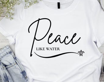 Peace Like Water PNG for Your Christian Encouragement / Coastal Christian Design / Faith Sublimation Download