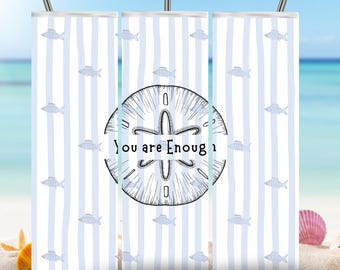 Sand Dollar “You Are Enough” Tumbler Wrap PNG, Coastal Self Care Design, 20oz Sublimation Wrap - Digital Download