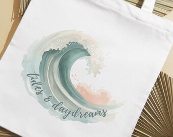 Gezeiten und Tagträume Ozeanwelle PNG - Pastellfarbenes Strandmädchen-Shirt Design - Süßer Küstenästhetik-Sommergrafik-Download