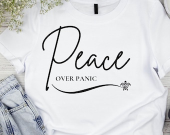Peace Over Panic PNG | Christian Mental Health Shirt Design | Faith Sublimation Download