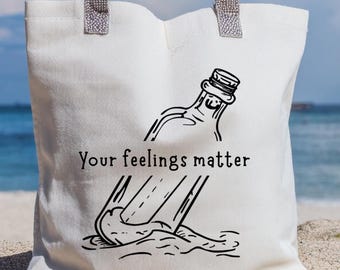 メッセージボトルPNG「あなたの気持ちは大切です」、沿岸メンタルヘルスデザイン、感情サポート引用、海洋セラピーデジタルダウンロード