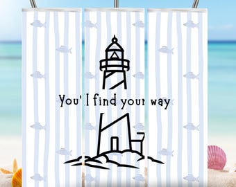 Lighthouse “You’ll Find Your Way” Tumbler Wrap PNG for your Beach Vacation, Coastal Mental Health Design, 20oz Wrap - Digital Download