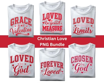 Christliche Liebesentwürfe für Frauengruppen oder Jugendgruppen - PNG-Bundle | 6 Designs | T-Shirt, Aufkleber, Tassen, Taschen, Printables