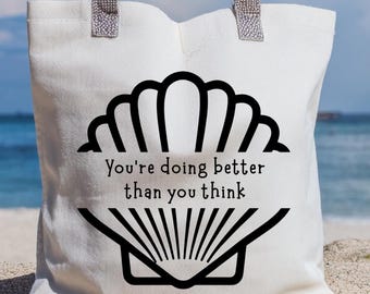 Santé mentale côtière PNG, coquillage affirmation « Vous faites mieux que vous ne le pensez », conception de thérapie de plage, autocollant amour de soi téléchargement PNG