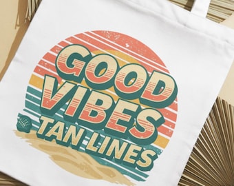 Good Vibes Tan Lines PNG, Retro Beach Shirt Design, Sommer Sublimationsgrafik, Vintage Küsten Zitat, Strand Urlaub T-Shirt Print