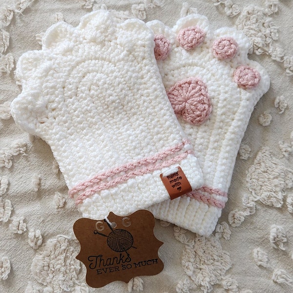 Cat Paw Fingerless Mittens Crochet