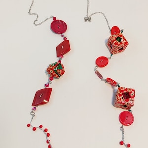 Collana Matilde in carta origami con bottoni vintage, pezzo unico