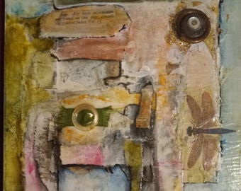 Basic Information An original mixed media artwork on 8-inch square panel