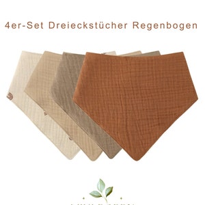 Dreieckstücher 4er oder 3er Set Dreieckstuch Baby und Kleinkind Halstücher Spucktücher aus 100% Baumwolle Musselintücher Babyshower Halstuch Bild 6