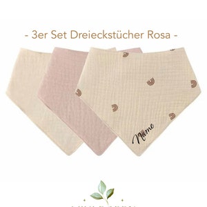 Dreieckstücher 4er oder 3er Set Dreieckstuch Baby und Kleinkind Halstücher Spucktücher aus 100% Baumwolle Musselintücher Babyshower Halstuch Bild 3