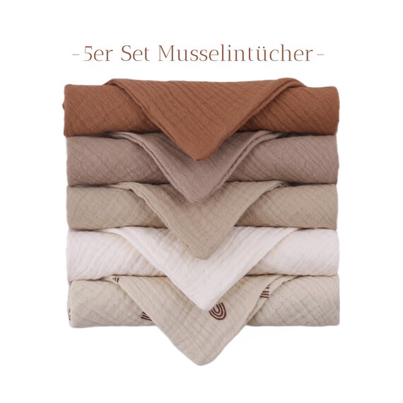 Set of 5 Muslin Cloth Baby and Toddler Spitting Cloth Cuddly Etsy