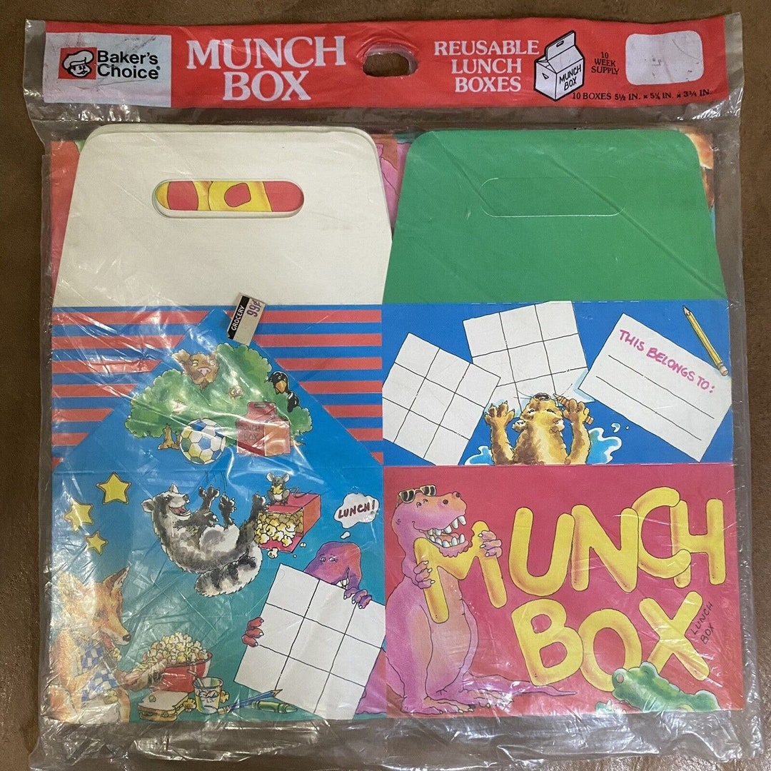 Vintage PAPER Lunch Boxes Munch Box 2 Packs Reusable 1987 Etsy