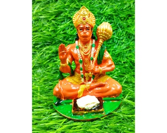 Blessing Hanuman Idol Bajrang Bali Blessing Idol Polystone Statue Car Dashboard Figurine H-3"