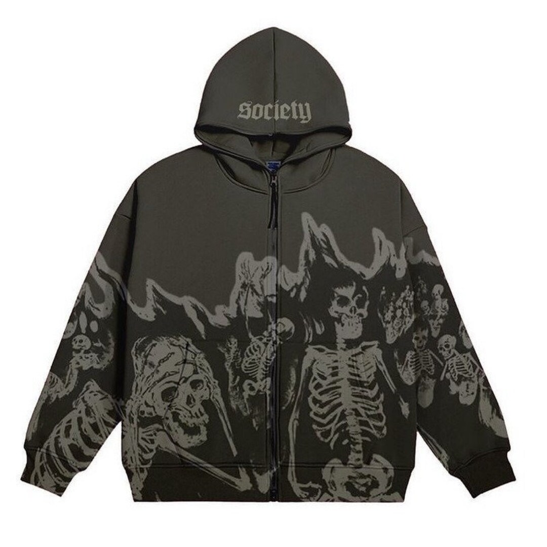 Skeleton full zip hoodie Clearance