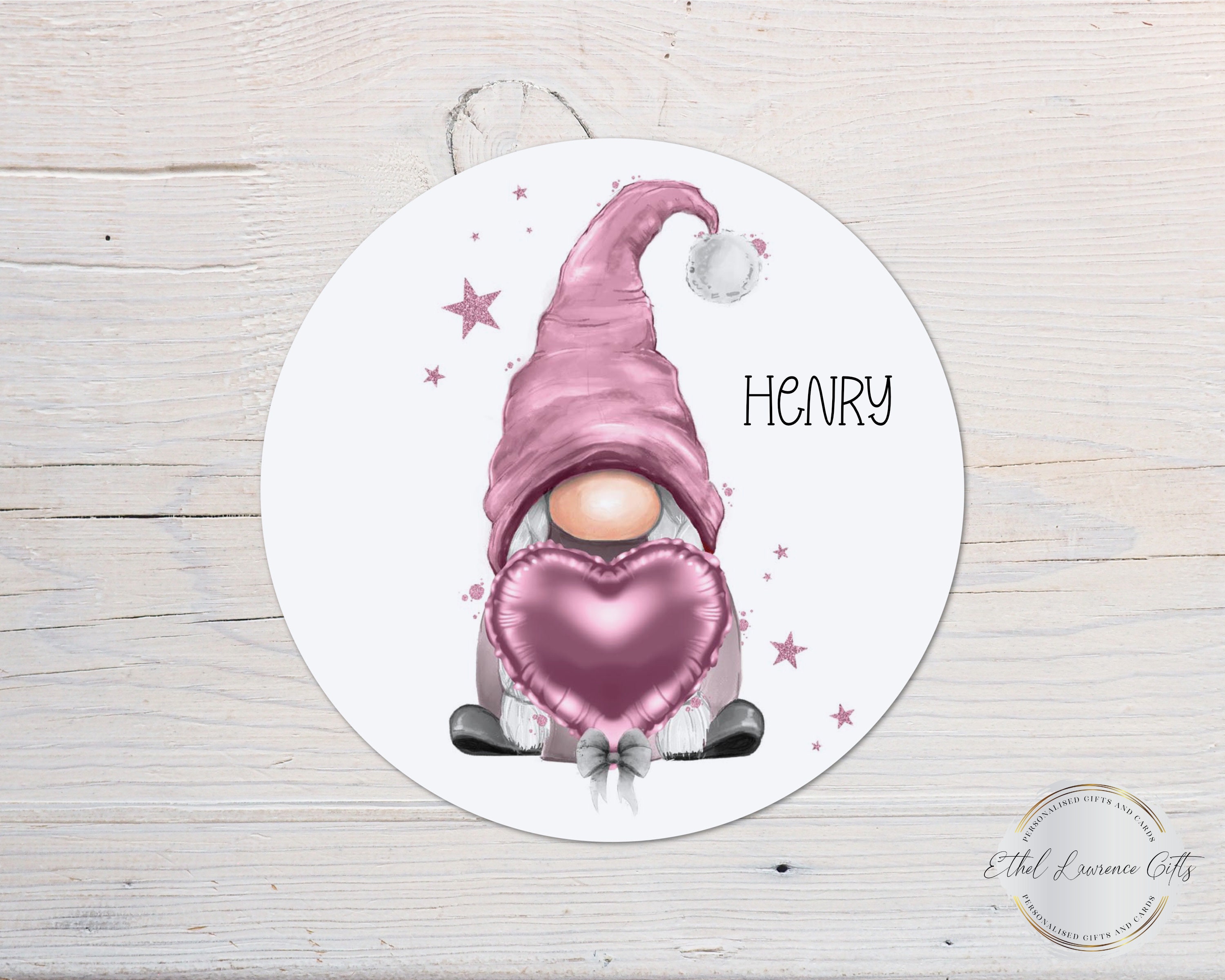 Personalised Gonk Coaster, Pink Gonk, Gifts for Her, Gifts for Him, Valentine's Day, Mother's