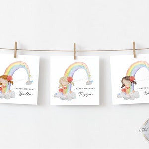 Carte de pom-pom girl personnalisée, joyeux anniversaire, n'importe quel nom, arc-en-ciel, troupe de danse