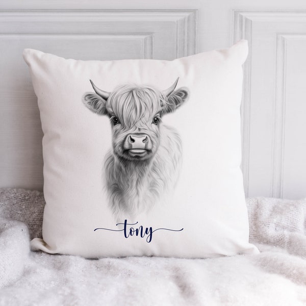 Highland Cow Cushion - Etsy UK