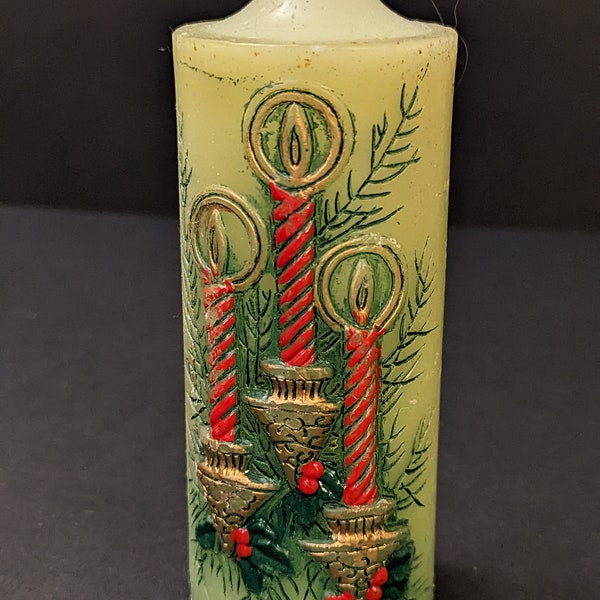 Christmas Candle Vintage Etsy