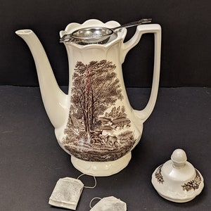 Romantic England Ironstone Chocolate Pot teapot kitchenware decor