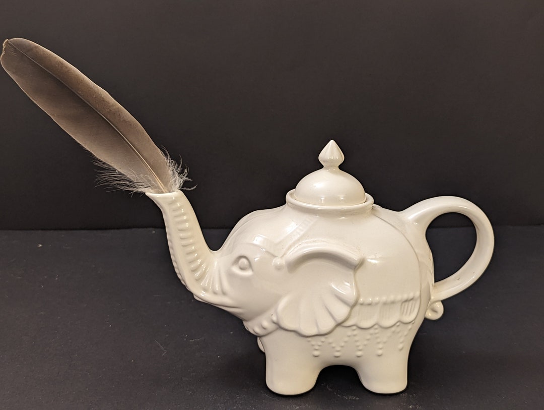 Porcelain Elephant Teapot Fun Dumbo Style Decor Kitchenware Etsy