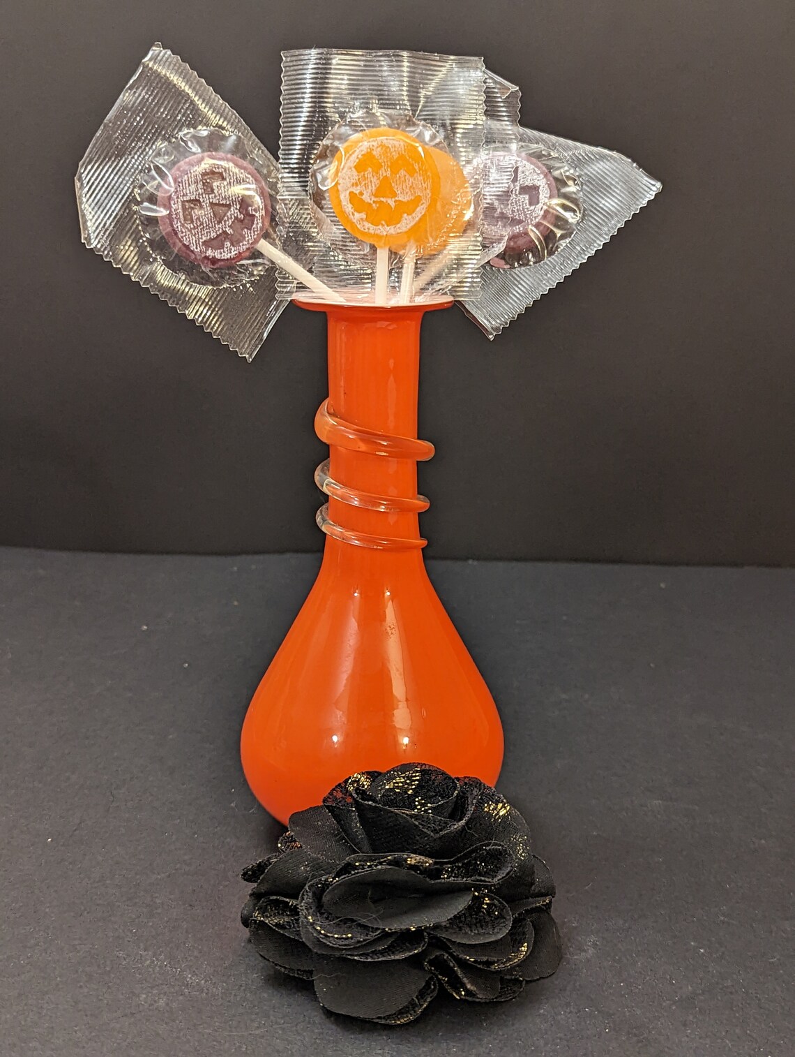 Cut Glass Vase Mini Blood Orange