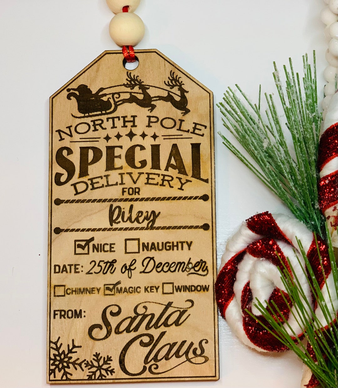 Personalized Santa Gift Tag North Pole Tag Special Delivery Etsy