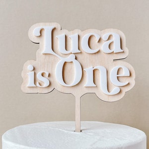 Boho Cake Topper One Year Cake Topper Groovy Cake Topper One Cake Topper Wood First Birthday Cake Topper Girl Smash Cake Topper One Birthday