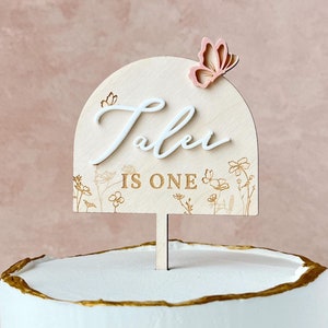 Butterfly Birthday Girl Cake Topper Wildflower Birthday Butterfly Garden First Birthday Butterfly Cake Topper Fairy Birthday Garden Topper